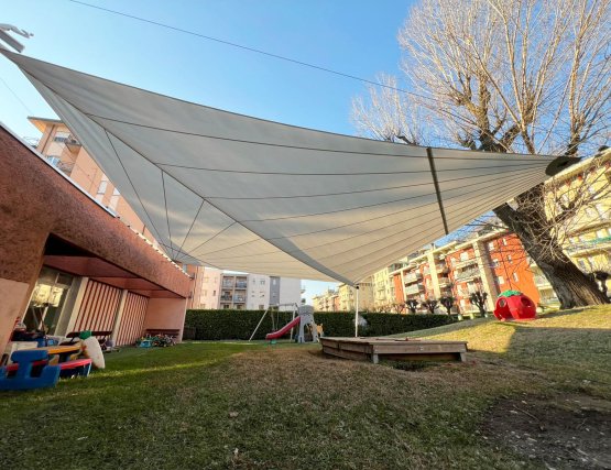 SunSquare Sonnensegel für einen Kindergarten in Italien.